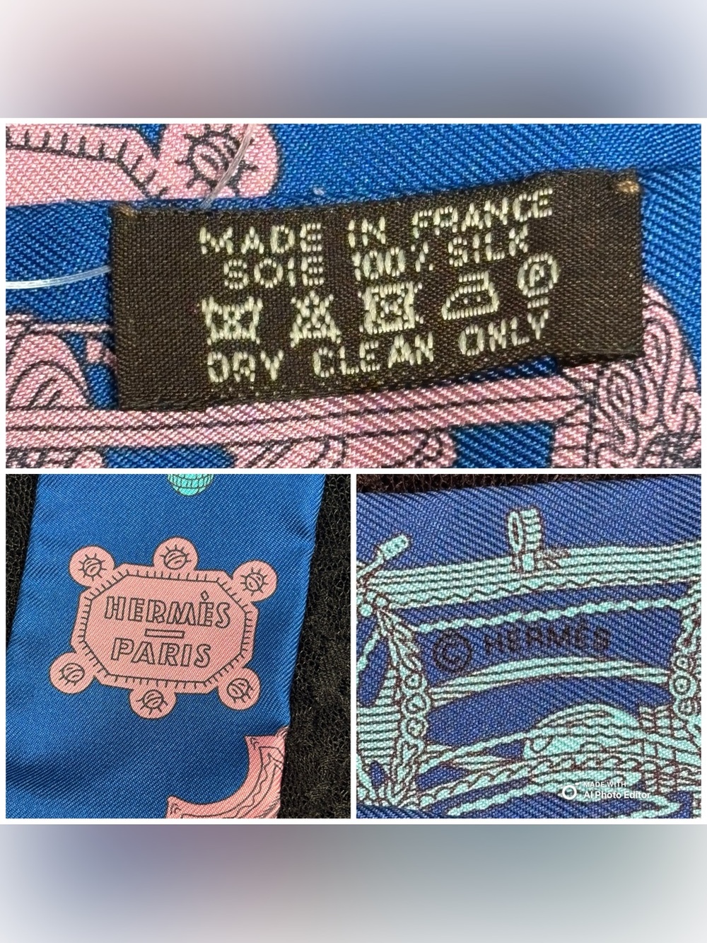 Hermes Merveilleuses Lanternes Twilly Scarf Blue Pink Silk New in Box Auth NIB - Picture 3 of 9